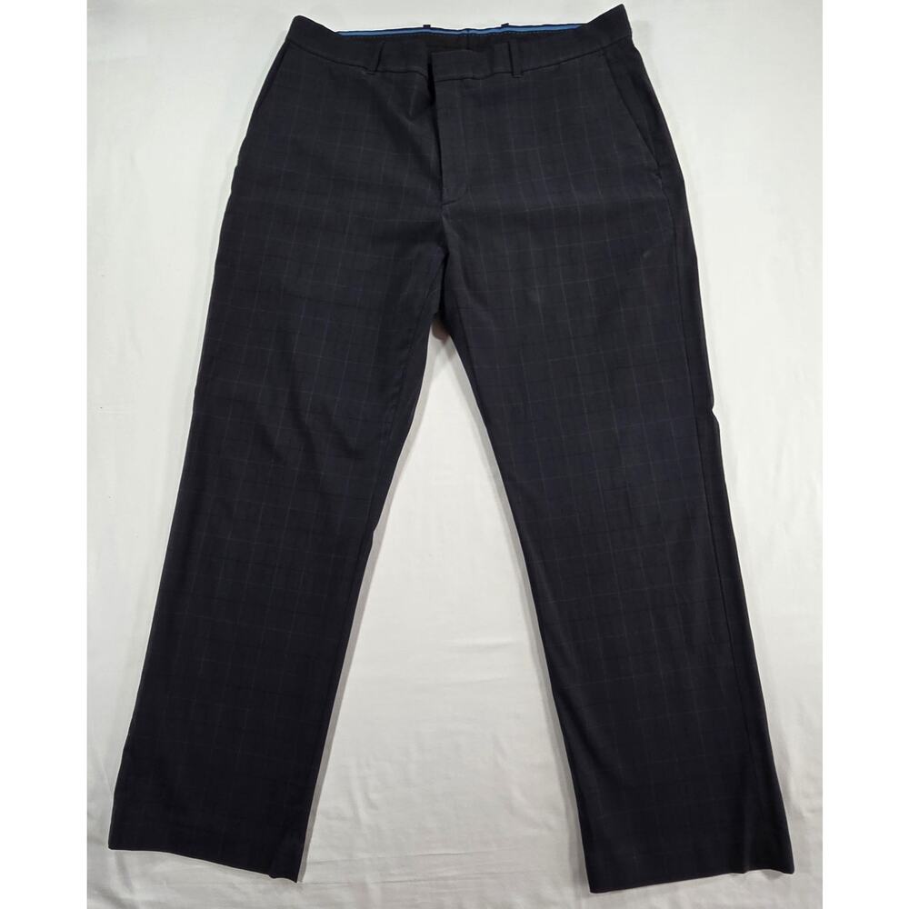 Axist Dress Pants Mens 36x30 Black Check Slim Straight Flat Front